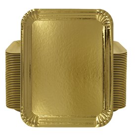 Vassoio di Cartone Rettangolare Oro 16x22 cm (1.000 Pezzi)