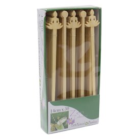 Agitatore per Bere in Bambù “Bouddha 1” 14 cm (50 Pezzi)