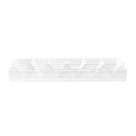 Vassoio PS Trasparente con Coni 40x6,5x7cm (6 Pezzi)