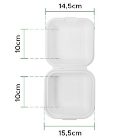 Contenitori Canna Zucchero Bianco 150x150x80mm (50 Pezzi)