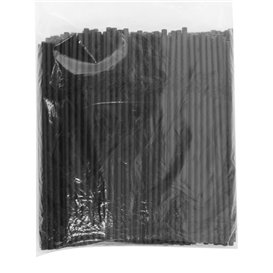 Cannuccia Flessible di Carta Nero Ø6mm 23cm (250 Pezzi)