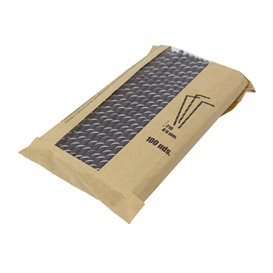 Cannuccia Flessible di Carta Nero Ø6mm 23cm (3.000 Pezzi)