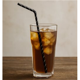 Cannuccia Flessible di Carta Nero Ø6mm 23cm (3.000 Pezzi)