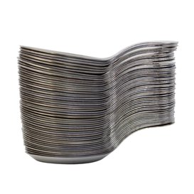 Cucchiaino Plastica per Salsa Argento 10 cm (50 Pezzi)