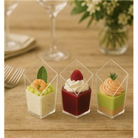 Mini Bicchiere in plastica Diamantato PS Trasparente 60ml (20 Pezzi)