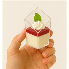 Mini Bicchiere in plastica Diamantato PS Trasparente 60ml (200 Pezzi)