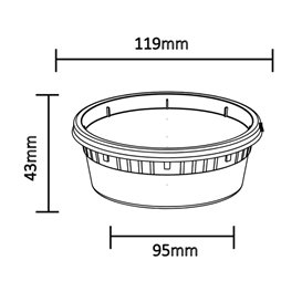 Contenitore in Plastica PP “Deli Range” Trasparente con Coperchio 240ml (40 Pezzi)