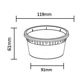 Contenitore in Plastica PP “Deli Range” Trasparente con Coperchio 360ml (40 Pezzi)