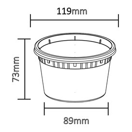 Contenitore in Plastica PP “Deli Range” Trasparente con Coperchio 480ml (240 Pezzi)
