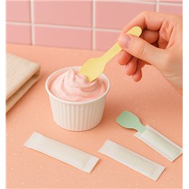 Paletta Gelato in Carta Imbustata Singolarmente Colori Assortiti 'Tutti Frutti' 9 cm (500 Pezzi)