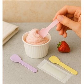 Paletta Gelato in Carta Imbustata Singolarmente Colori Assortiti 'Tutti Frutti' 9 cm (500 Pezzi)