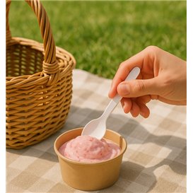 Cucchiaino in Carta da Caffè Bianca 11,5cm (50 Pezzi)