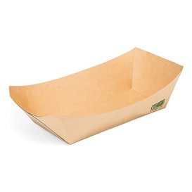 Barchetta in Cartoncino Bamboo Kraft 350ml 16,5x12x4,4cm (1000 Pezzi)
