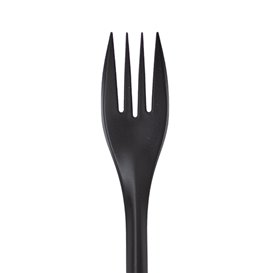 Forchetta Riutilizzabile in PP Nera 17,5cm (50 Pezzi)