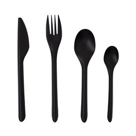 Forchetta Riutilizzabile in PP Nera 17,5cm (50 Pezzi)