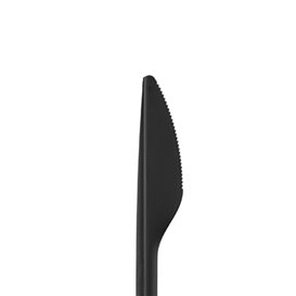 Coltello Riutilizzabile in PP Nero 17,8cm (25 Pezzi)