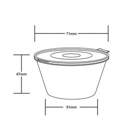 Contenitore per Salse con Coperchio Cerniera in Plastica PP 120ml (1.000 Pezzi)