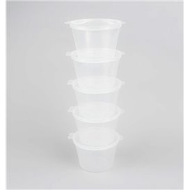 Contenitore per Salse con Coperchio Cerniera in Plastica PP 120ml (1.000 Pezzi)
