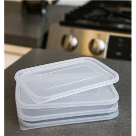Coperchio Rettangolare in PP per Contenitori Trasparente17,4x11,6cm (25 Pezzi)