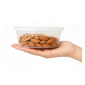 Contenitore in Plastica PP con Coperchio Trasparente “Deli Range” 240ml (40 Pezzi)