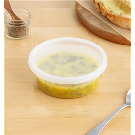 Contenitore in Plastica PP con Coperchio Trasparente “Deli Range” 240ml (40 Pezzi)