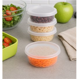 Contenitore in Plastica PP con Coperchio Trasparente “Deli Range” 240ml (40 Pezzi)