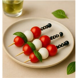 Stecchini in bambù Bianco e Nero 9cm (100 Pezzi)