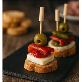 Stecchini in bambù Cilindro 7cm (100 Pezzi)