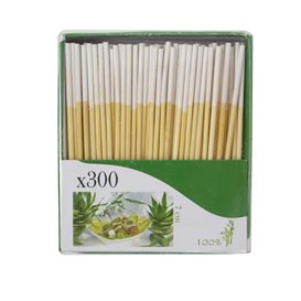 Stecchini in bambù Punta Bianco 7cm (300 Pezzi)