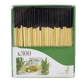 Stecchini in bambù Punta Nera 7cm (300 Pezzi)