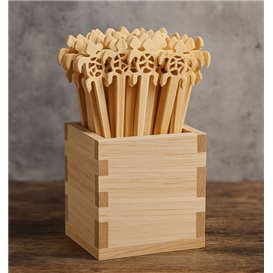 Stecchini per Bere in Bambù a Forma di Tartaruga 12cm (600 Pezzi)