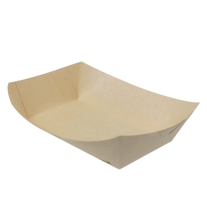 Barchetta in Cartoncino Bamboo Kraft 350ml 16,5x12x4,4cm (125 Pezzi) Barchetta in Cartoncino Bamboo Kraft 350ml 16,5x12x4,4cm (125 Pezzi)