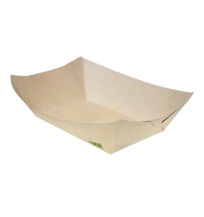 Barchetta in Cartoncino Bamboo Kraft 350ml 16,5x12x4,4cm (1000 Pezzi)