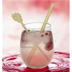 Agitatore per Bere in Bambù Fragola 14cm (600 Pezzi)