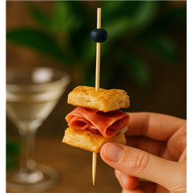 Stecchini "Big Ball" di Bambu Nero 12,5cm in scatola (1.200 Pezzi)