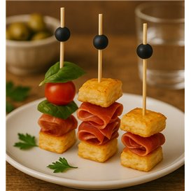 Stecchini "Big Ball" di Bambu Nero 12,5cm in scatola (1.200 Pezzi)