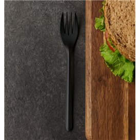 Forchetta Riutilizzabile in PP Nera 17,5cm (50 Pezzi)