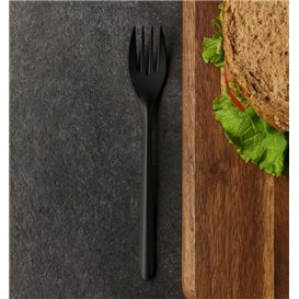 Forchetta Riutilizzabile in PP Nera 17,5cm (1.000 Pezzi)