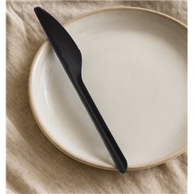 Coltello Riutilizzabile in PP Nero 17,8cm (50 Pezzi)