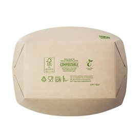 Barchetta in Cartoncino Bamboo Kraft 800ml 24x16x5,2cm (500 Pezzi)