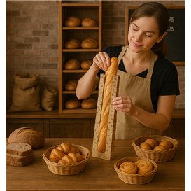 Sacchetto di Carta Kraft Finestra "Panes" 14+7x55cm (125 Pezzi)