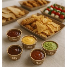 Contenitore di Carta Plisato Kraft di 30ml (5000 Pezzi)