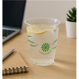 Bicchiere in PLA Biodegradabile "Green Spirit" Trasparente 250ml (50 Pezzi)