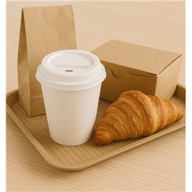 Coperchio con Foro per Bicchiere 7Oz Bianca Ø7,2cm (2.000 Pezzi)