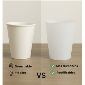 Bicchiere Riutilizzabile Durable PP con Anello Traslucido 400ml (490 Pezzi)