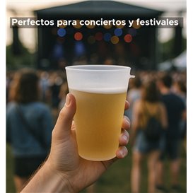 Bicchiere Riutilizzabile Durable PP con Anello Traslucido 400ml (14 Pezzi)