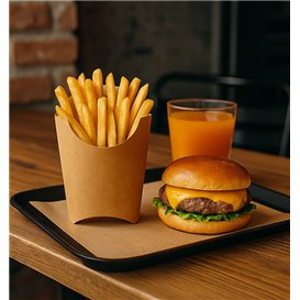 Scatola Kraft per Patate Fritte Grande 8,2x4,5x14,9cm (25 Pezzi)