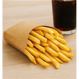Scatola Kraft per Patate Fritte Grande 8,2x4,5x14,9cm (25 Pezzi)