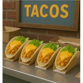 Contenitori di Carta per Tacos 13,5x2,5x6cm (100 Pezzi)
