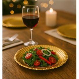 Piatto di Carta Tondo Oro 21cm (1.000 Pezzi)
